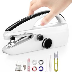 Handheld Sewing Machine,Two dear,Mini sewing machine,Easy to Use and Fast Stitch Suitable for Clothes,Fabrics,DIY Home Travel Electric Handheld Sewing Machine for Beginners.Black
