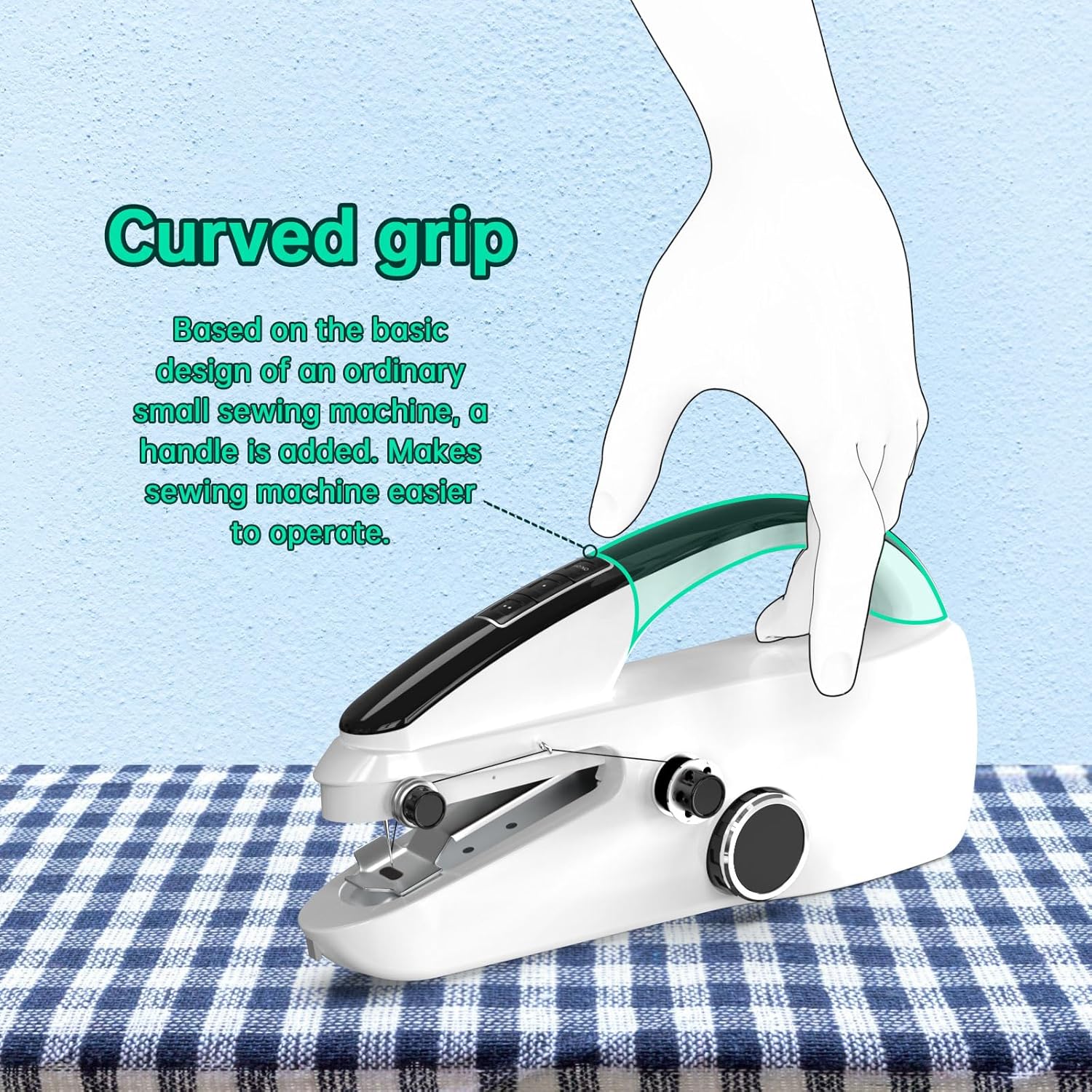 Handheld Sewing Machine,Two dear,Mini sewing machine,Easy to Use and Fast Stitch Suitable for Clothes,Fabrics,DIY Home Travel Electric Handheld Sewing Machine for Beginners.Black - Image 7