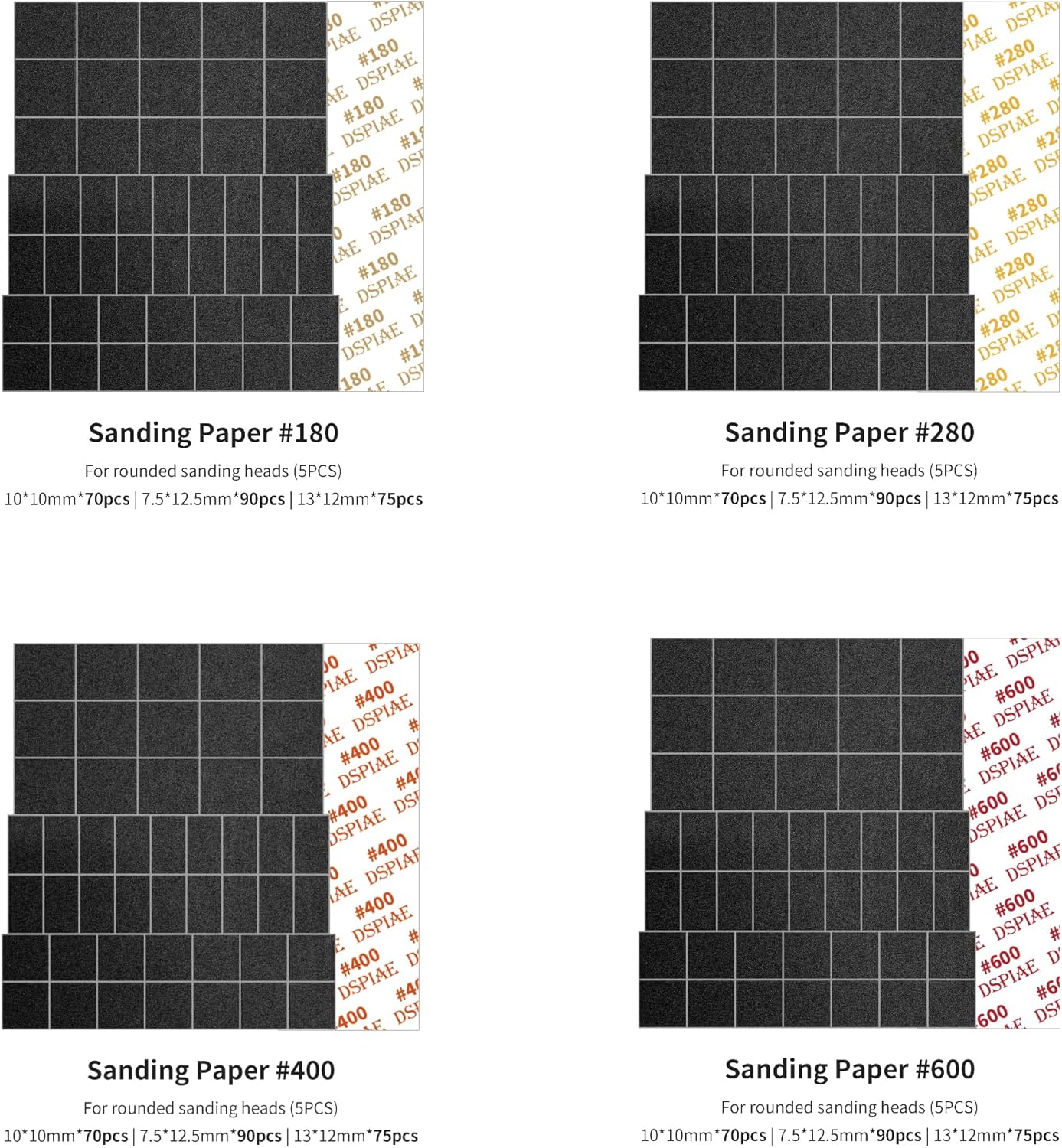 Reciprocating Sanding Paper Set #180-1200 Grit – 14 Sheets for Flat & Curved Sanding Heads – Precision Sandpaper for Hobby, Model Making, and Fine Detailing – for ES-A Reciprocating Sander - Image 3