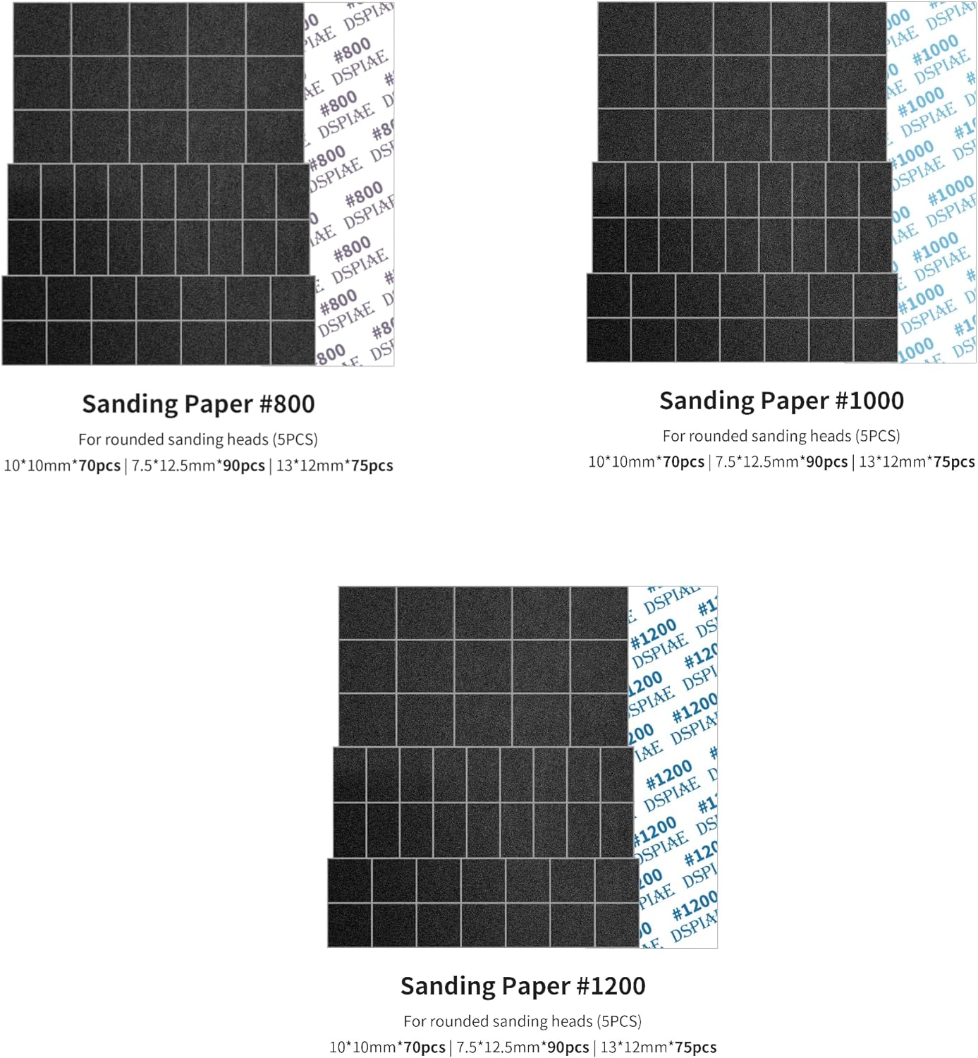 Reciprocating Sanding Paper Set #180-1200 Grit – 14 Sheets for Flat & Curved Sanding Heads – Precision Sandpaper for Hobby, Model Making, and Fine Detailing – for ES-A Reciprocating Sander - Image 4