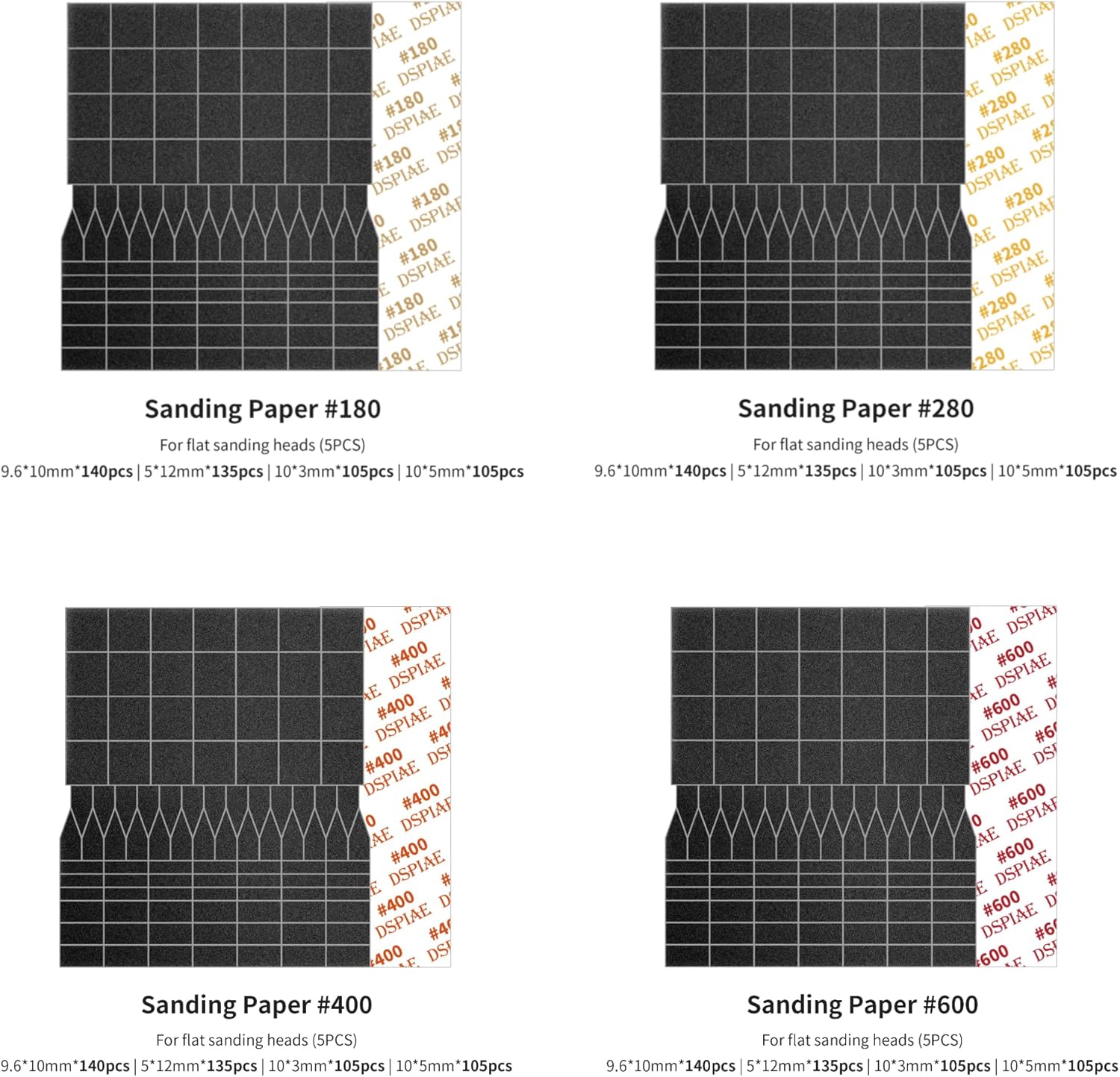 Reciprocating Sanding Paper Set #180-1200 Grit – 14 Sheets for Flat & Curved Sanding Heads – Precision Sandpaper for Hobby, Model Making, and Fine Detailing – for ES-A Reciprocating Sander - Image 5