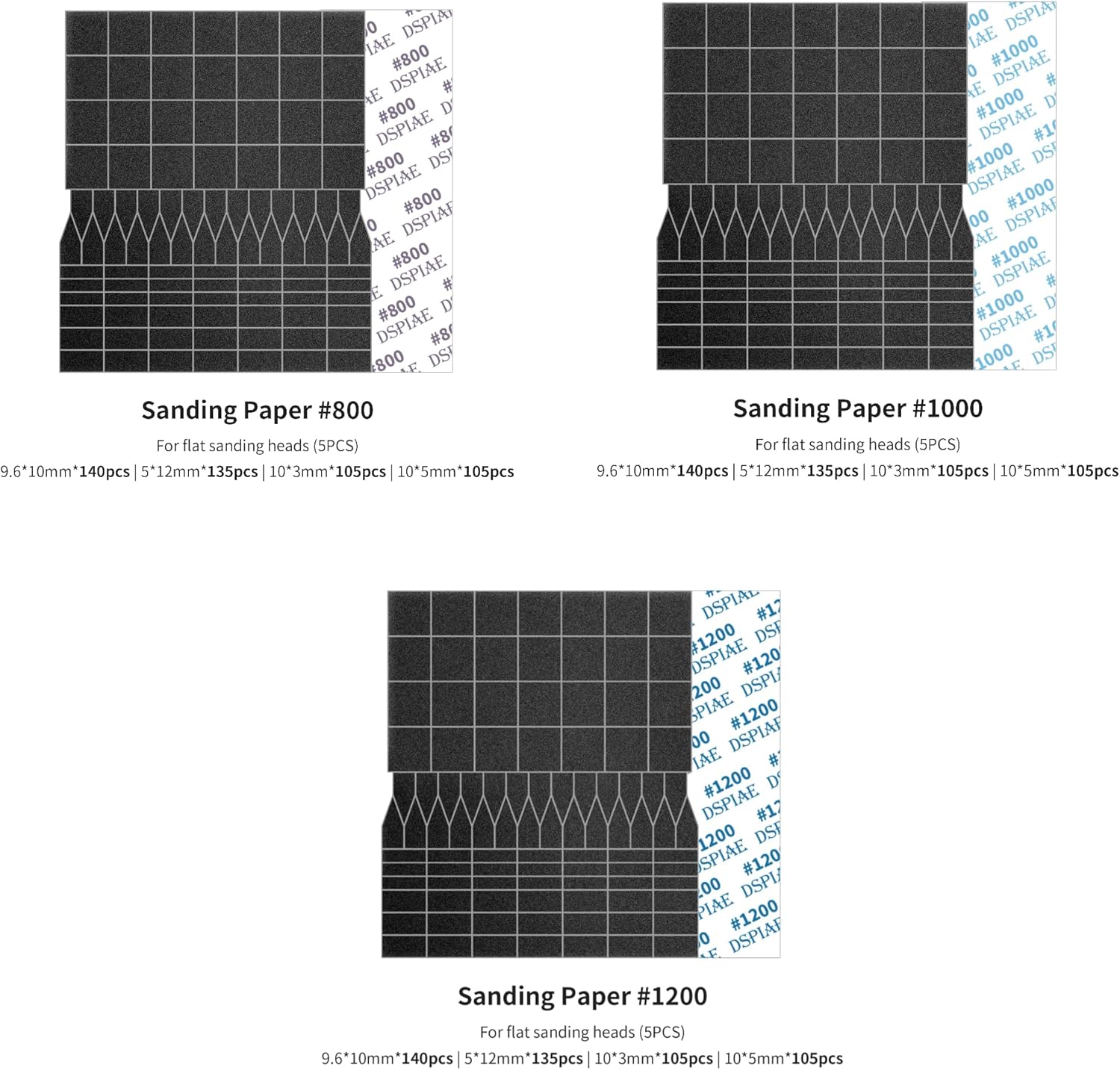 Reciprocating Sanding Paper Set #180-1200 Grit – 14 Sheets for Flat & Curved Sanding Heads – Precision Sandpaper for Hobby, Model Making, and Fine Detailing – for ES-A Reciprocating Sander - Image 6