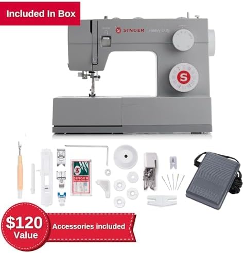 SINGER Heavy Duty 4452 High Speed Sewing Machine With Accessory Kit | Strong Motor with Enhanced Piercing Power, 110 Stitch Applications, Full Metal frame, 1-step Buttonhole & LED Lights - Image 2