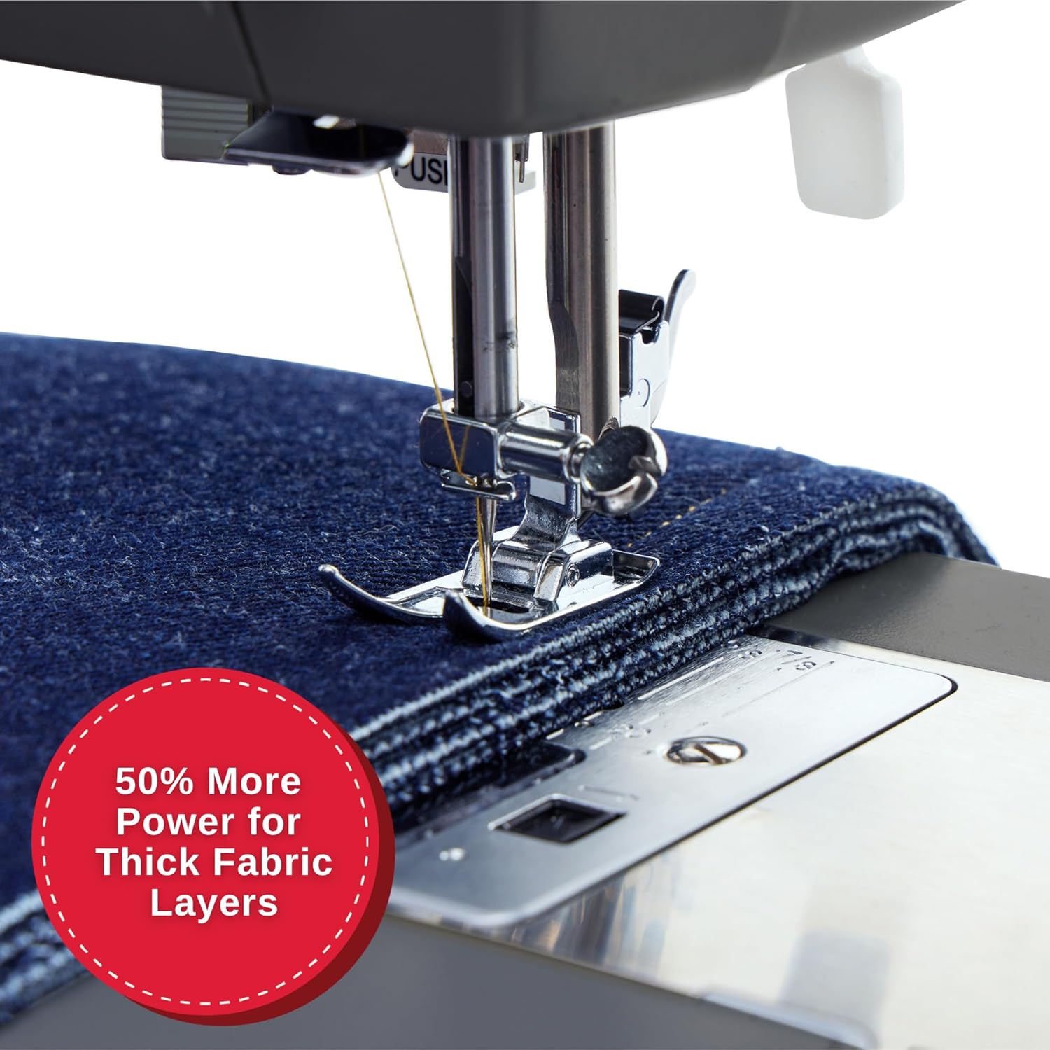 SINGER Heavy Duty 4452 High Speed Sewing Machine With Accessory Kit | Strong Motor with Enhanced Piercing Power, 110 Stitch Applications, Full Metal frame, 1-step Buttonhole & LED Lights - Image 5