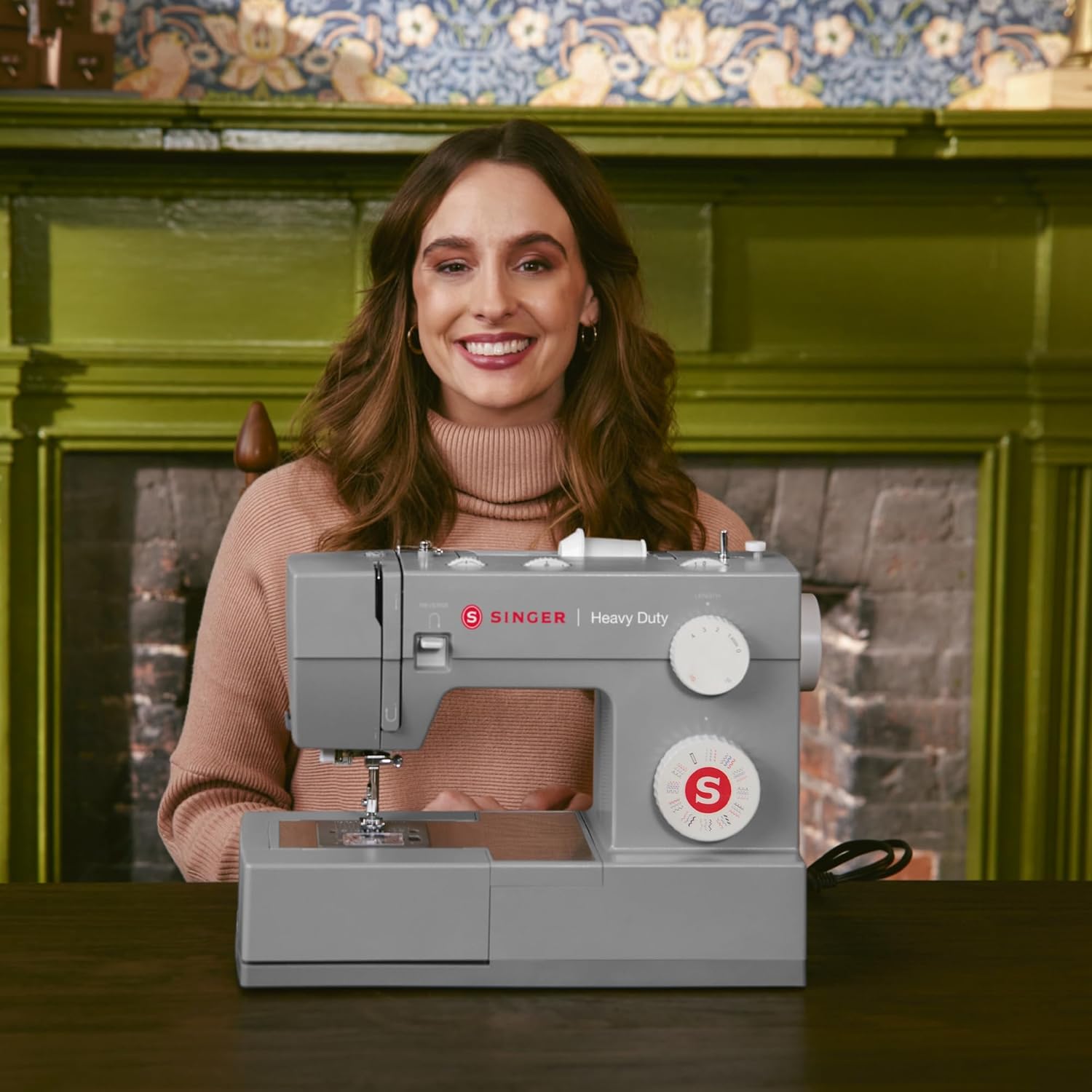 SINGER Heavy Duty 4452 High Speed Sewing Machine With Accessory Kit | Strong Motor with Enhanced Piercing Power, 110 Stitch Applications, Full Metal frame, 1-step Buttonhole & LED Lights - Image 6